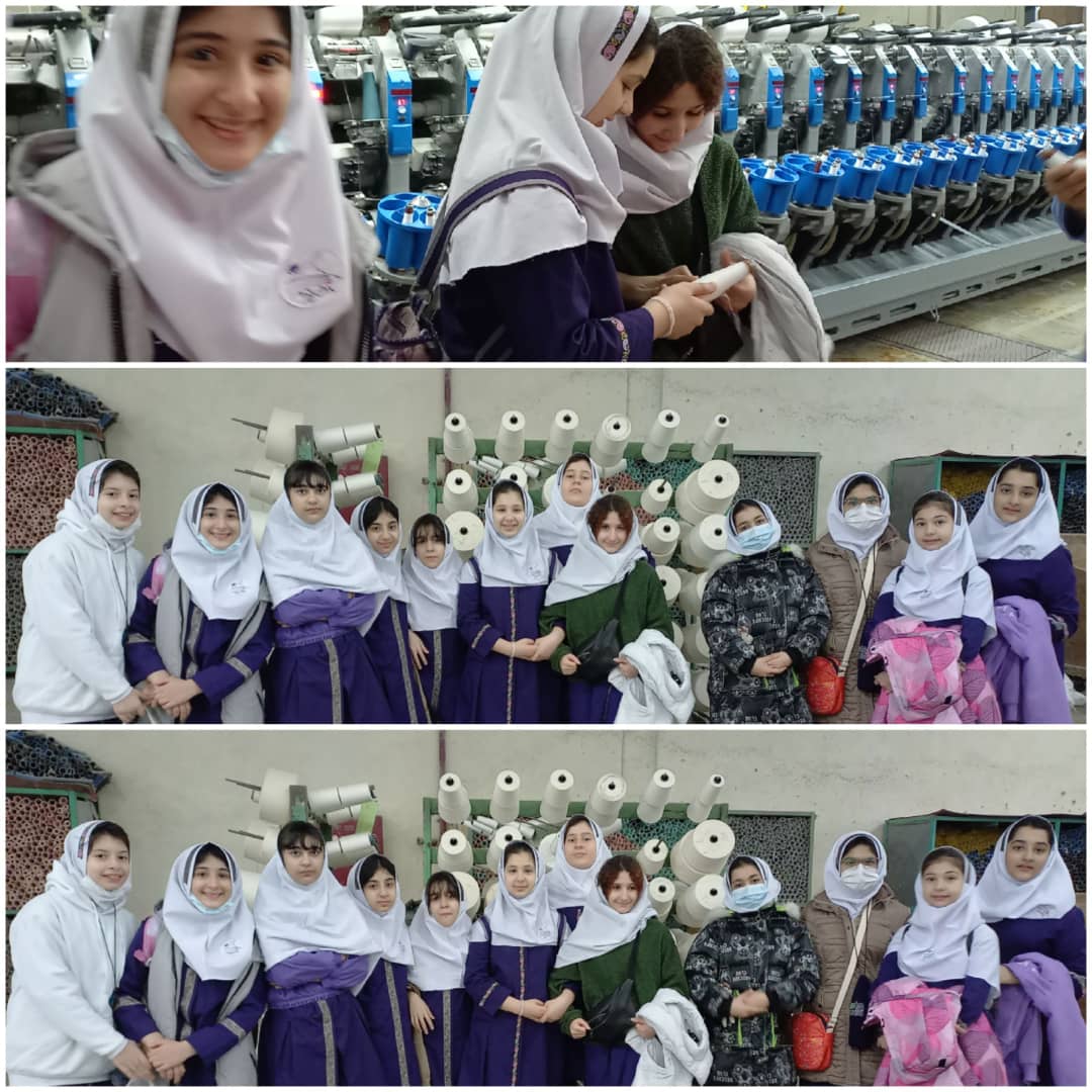 بازدید دختران گل بارانی از کارخانه ایران پوپلین